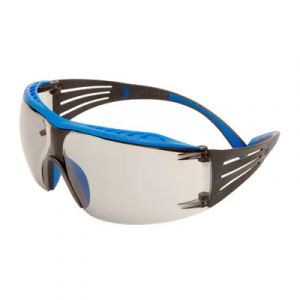3M™ SecureFit™ 400X Okulary ochronne z powłoką Scotchgard™, niebiesko-zielone zauszniki, Indoor/Outdoor soczewki lustrzane, SF407XSGAF-BLU-EU