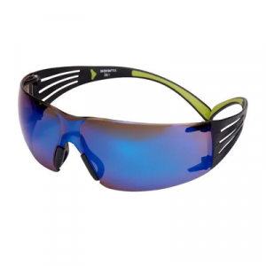 3M™ SecureFit™ 400 Okulary ochronne, czarno-zielone zauszniki, niebieskie lustro, SF408AS-EU