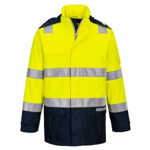 Portwest FR605 Trudnopalna i antystatyczna kurtka ostrzegawcza Bizflame Rain + Light Arc