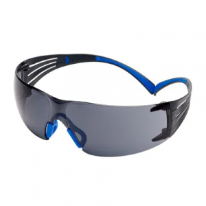 3M™ SecureFit™ 400 Okulary ochronne z powłoką Scotchgard™, niebiesko-szare zauszniki, szare soczewki, SF402SGAF-BLU EU