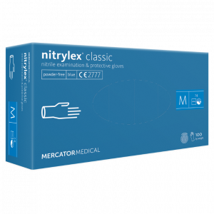 Rękawice nitrylowe bezpudrowe MERCATOR nitrylex® classic blue A100