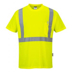 Portwest S190 T-shirt ostrzegawczy z kieszonką