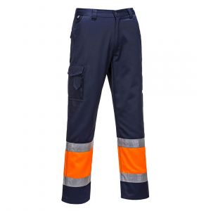 Portwest E049 Spodnie bojówki dwukolorowe z elementem odblaskowym