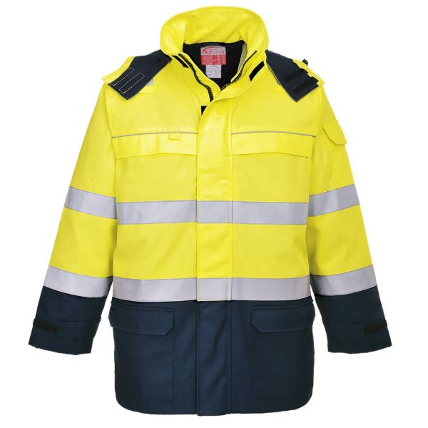 Portwest FR79 Trudnopalna i anstystatycza kurtka ostrzegawcza Bizflame Rain + Arc